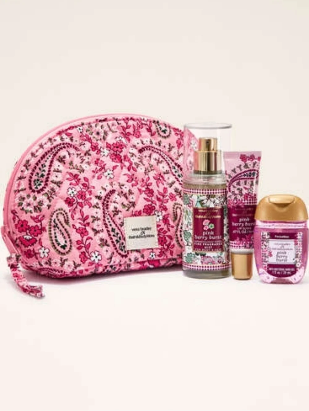 Vera Bradley Pink Berry Burst Gift Set with Floral Pouch & Pocketbac - Picture 4 of 6